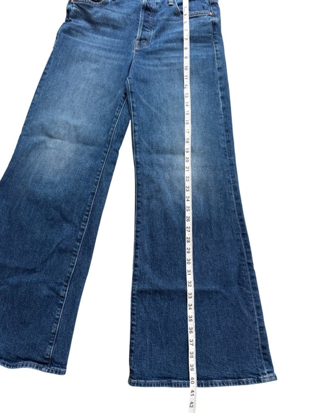 Mother Women Size 29 Jeans Tomcat Roller Skimp Wide-Leg Perfectly Imperfect Blue - Picture 8 of 11